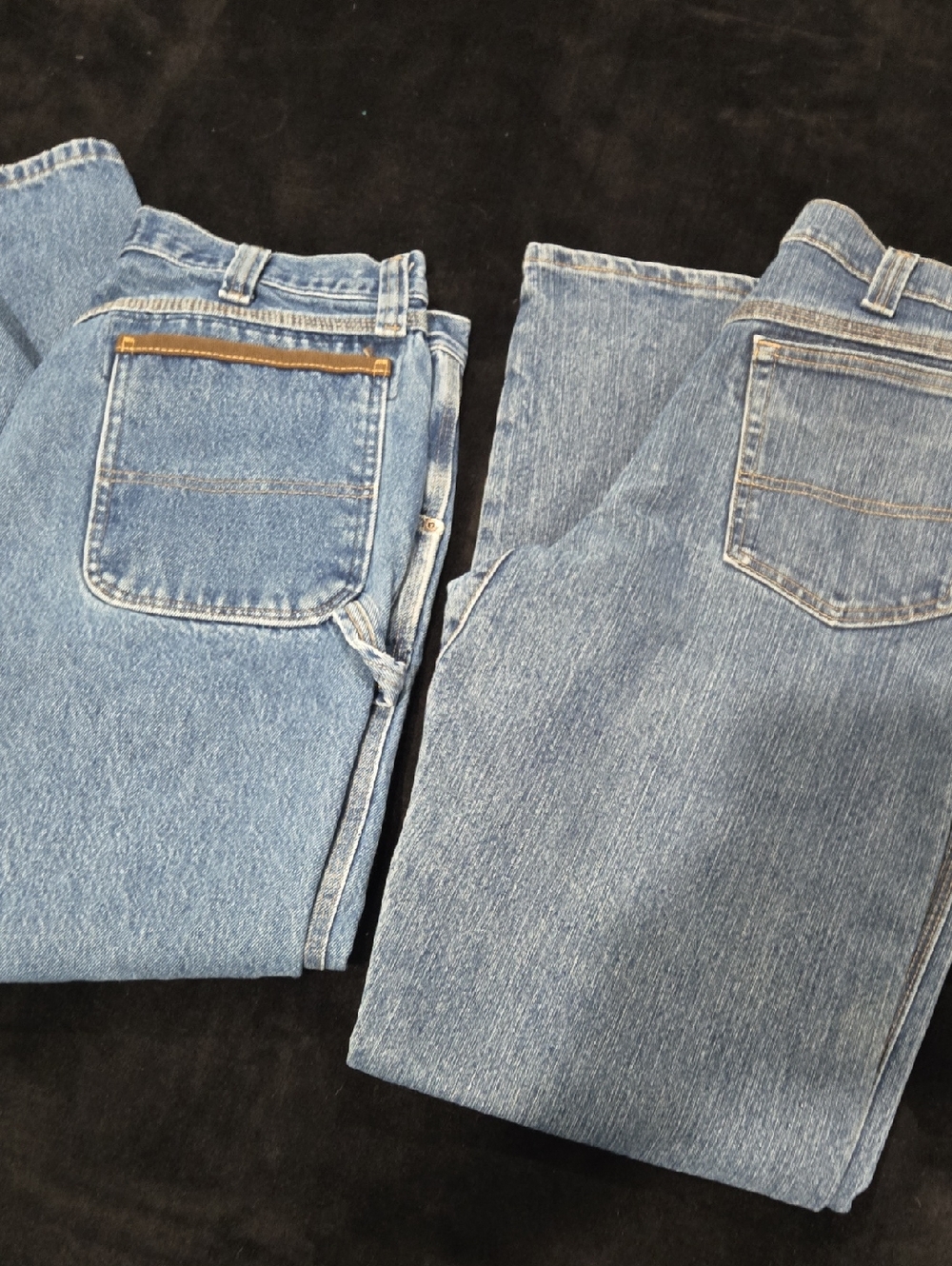 2 Pairs Wrangler Men's Relaxed Light Blue Denim Jeans